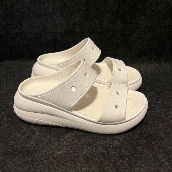 Crocs Women's M 6 US / W 8 US White Platform Slide Sandals Shoe - Picture 1 of 7
